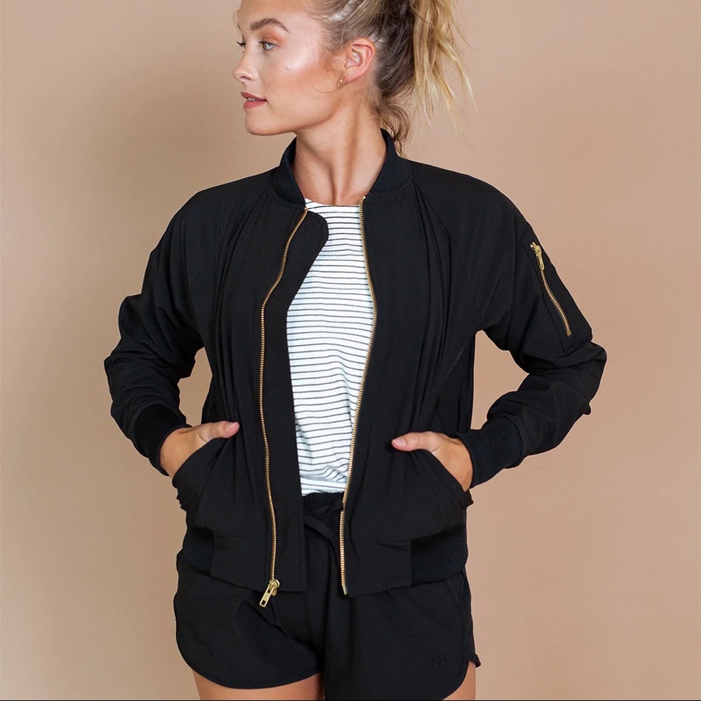 Black Bomber Jacket Albion Fit size small